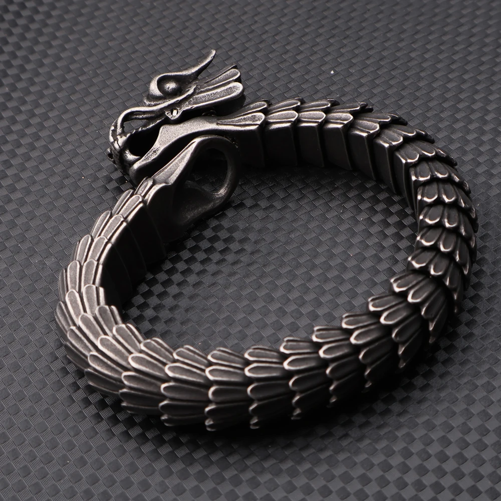 

Vintage Viking Dragon Bracelet Men Fashion Punk 316L Stainless Steel Viking Bracelet Biker Nordic Amulet Jewelry Dropshipping