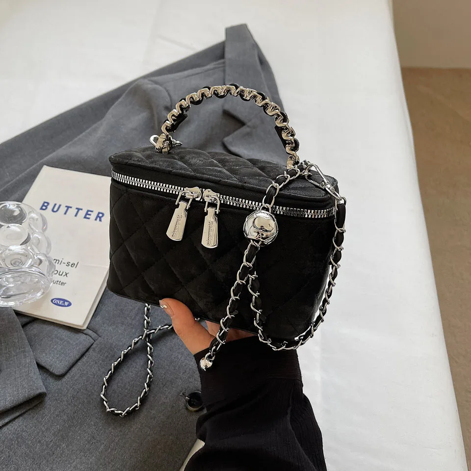 Fashion Chain Square Handbag Women\'s Versatile Mini One Shoulder Bags Ladies Party Crossbody Bag Casual Simple Lipstick Bags