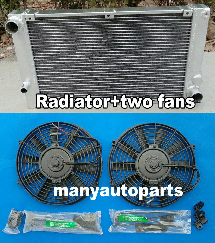 FOR Porsche 944 Turbo 86 - 91 / S2 89-91 / 968 Base 92-95 aluminum radiator+two fans