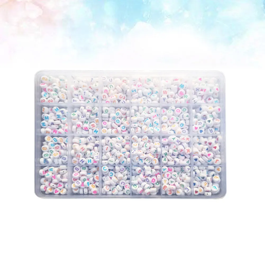 1350Pcs Colorful Plastic Oblate Beads Alphabet Set A-Z for Kids Toddlers Creative Learning Logical Thinking DIY Jewelry Making