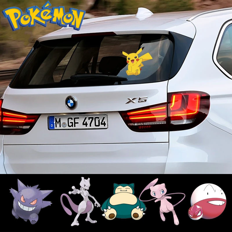 Pokemon Anime Stickers DIY Car Reflective Stickers Pikachu Mewtwo Gengar Bulbasaur Decorative Stickers Children\'s Toy Gifts