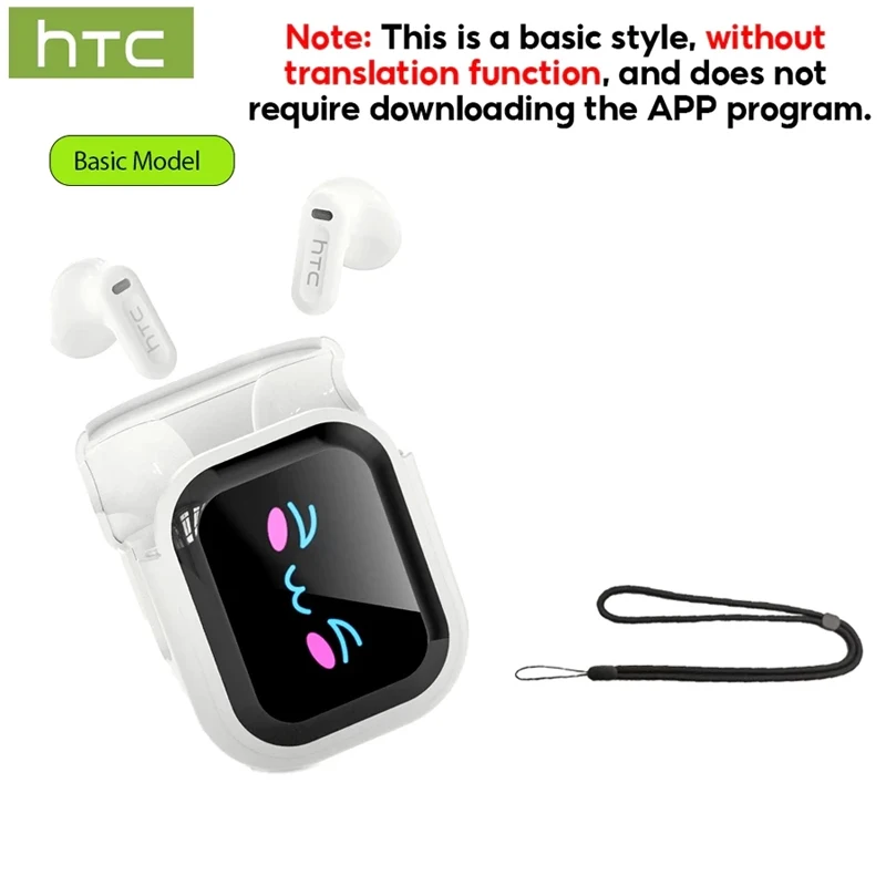 HTC NE20 Original Kabelloser Bluetooth-Kopfhörer In-Ear-Kopfhörer mit KI-Übersetzungsfunktion, LED, Multifunktions-Touchscreen, Geräuschunterdrückung