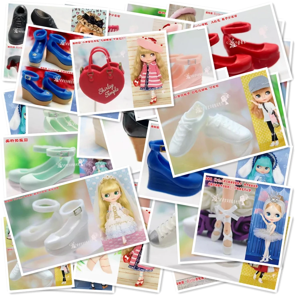 1/6 Doll Accessories Fashion Sneaker Flat Shoes Genuine Sandals Shoeshigh-heeled shoes for Blythe Doll Shoes