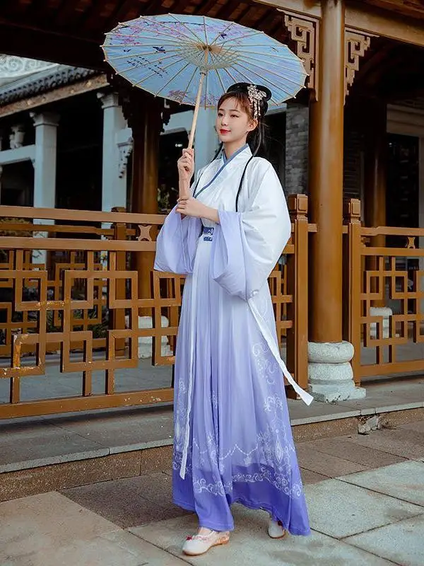 Chinese Heren Hanfu Oosters Kostuum Feest Rollenspel Martial Arts Fantasy Koppel Paars Hanfu