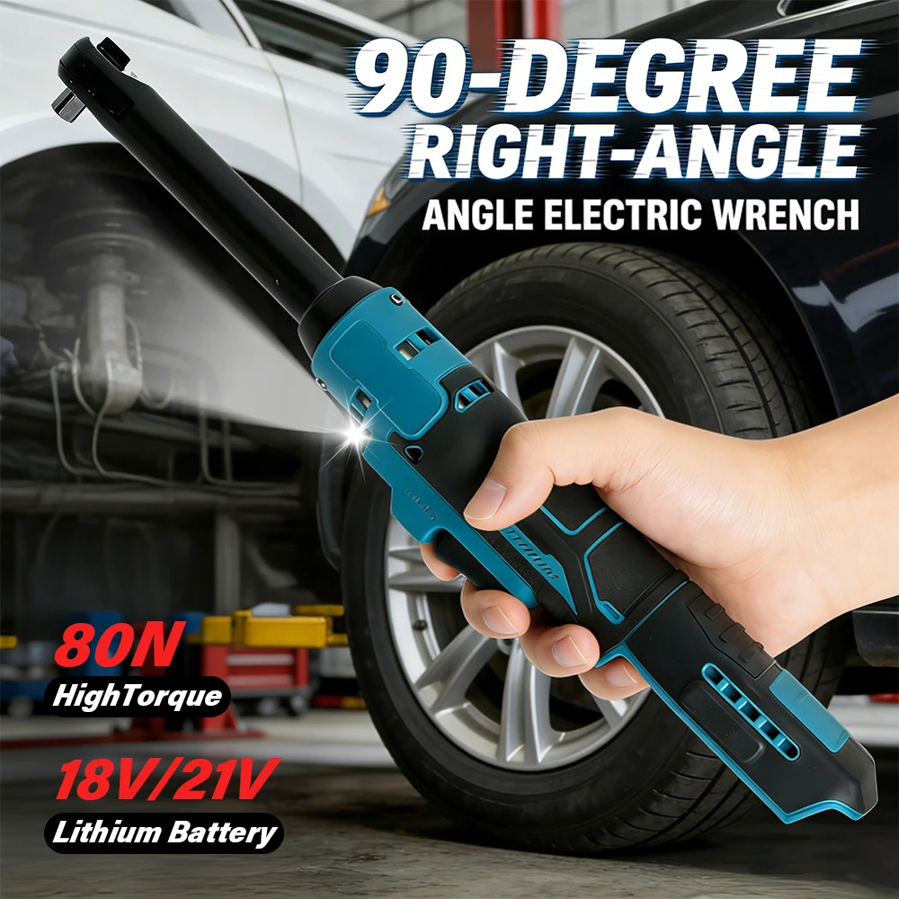 Electric Wrench 6-Inch Extension 3/8'' Ratchet High Torque Ratchet Tool Compatible with Makita 18V/21V (Battery Not Included)