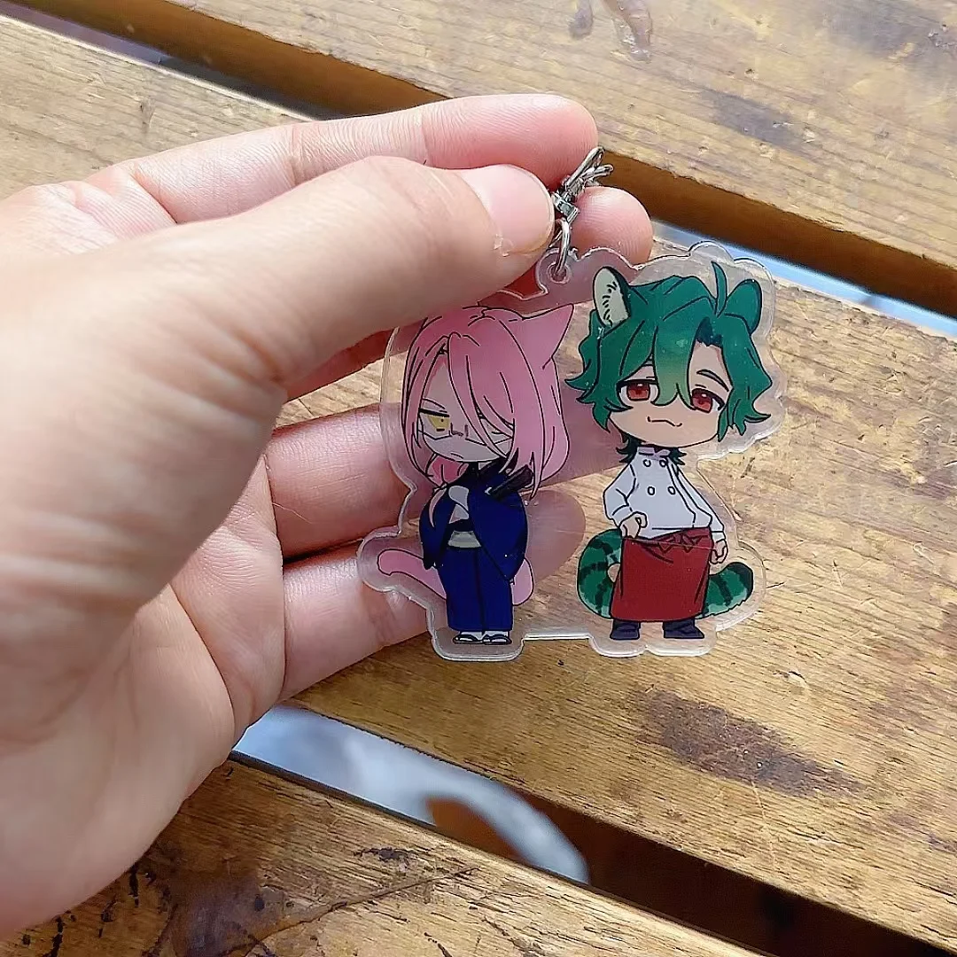 Anime Keychain Kyan Reki Hasegawa Langa Acrylic Keyring Strap Figure Hanging Accessories 6cm