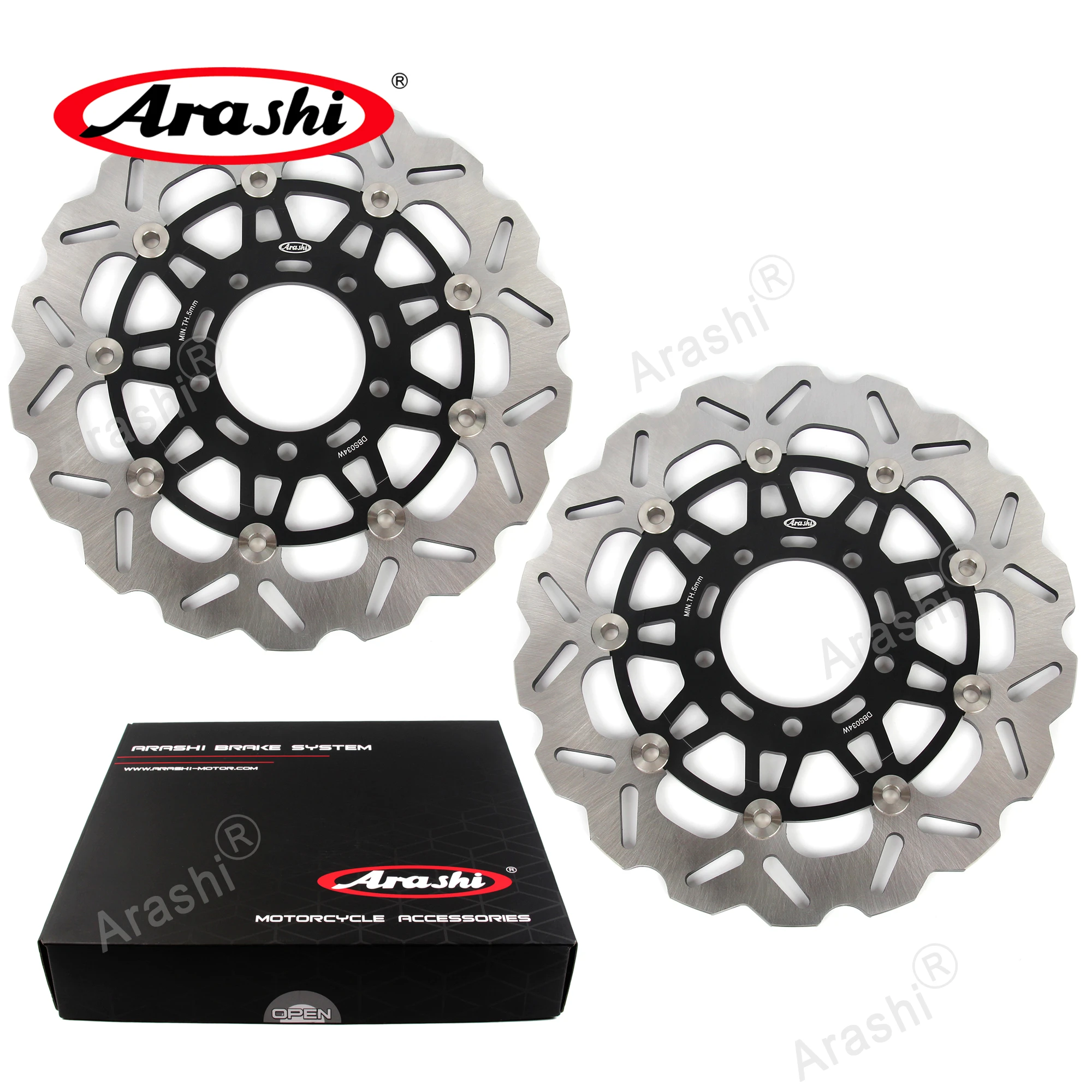 Arashi For KAWASAKI ZX10R 2004 -2007 CNC Floating Front Brake Disc