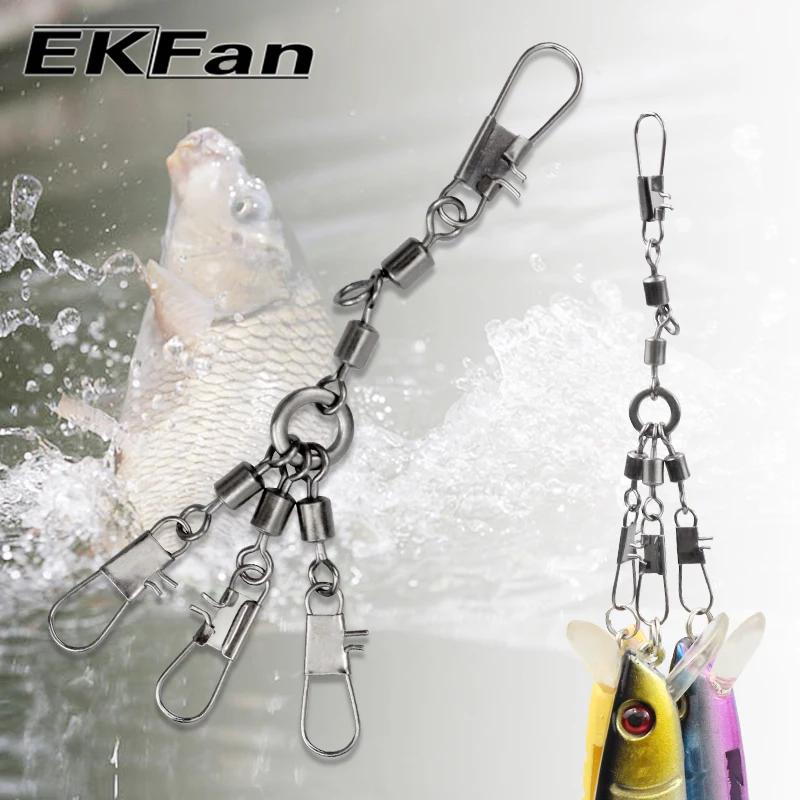 EKFan 5 Stück achtförmiger Ringverbinder 360 ° Rotation für Köder-Angelrollenstangen- und Hakenteile-Zubehör – Detail 6