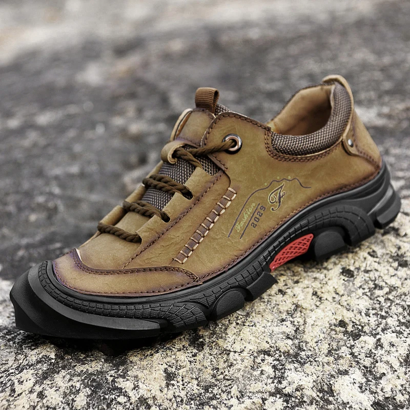 

High Quality Lace Up Hiking Shoes Outdoor Travel Shoes Men's Casual Shoes Khaki Adventure Shoes Men's Sports Shoes Free Delivery