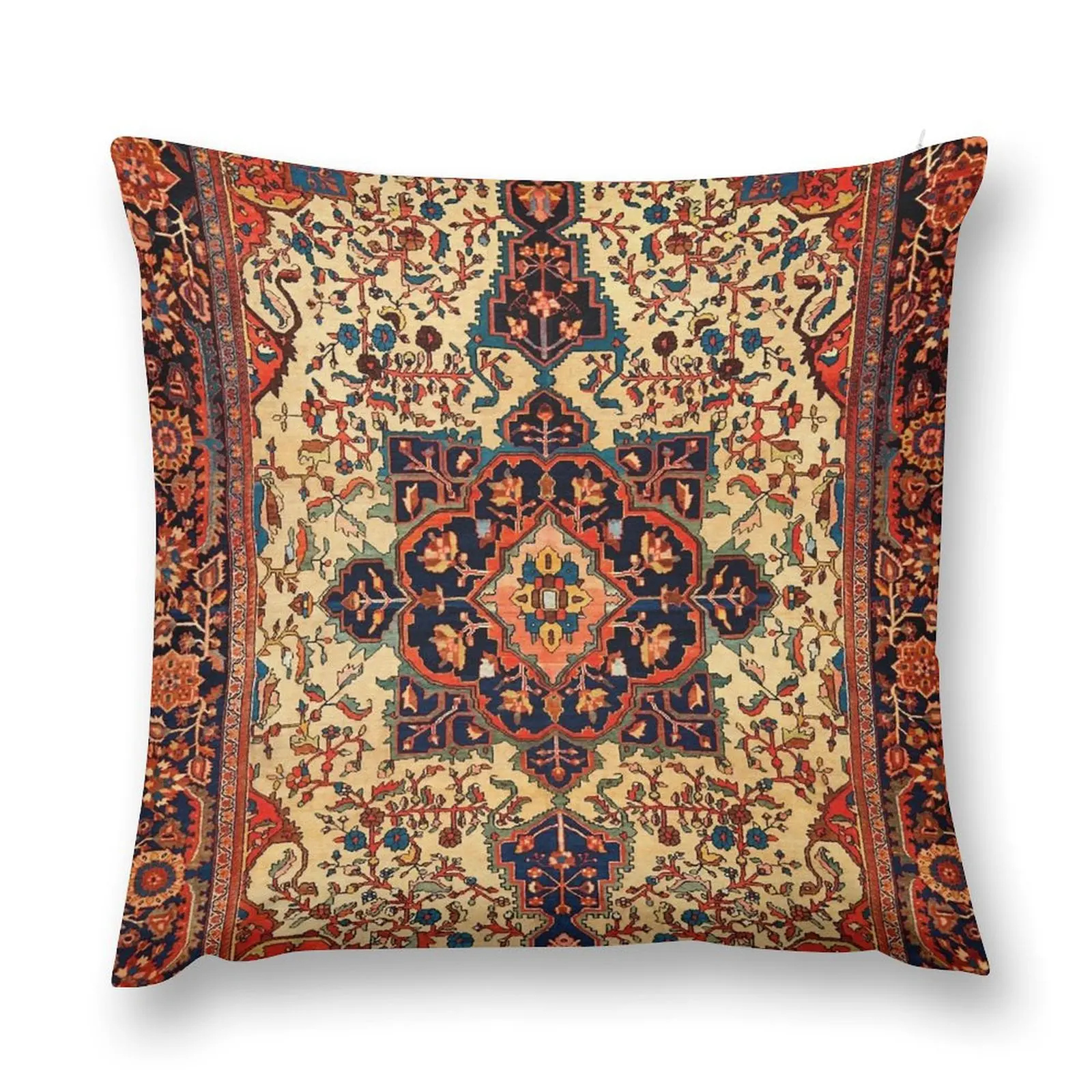 Ferahan Sarouk Antique Persian Carpet Print Throw Pillow Cushions Home Decor Pillow Decor pillow