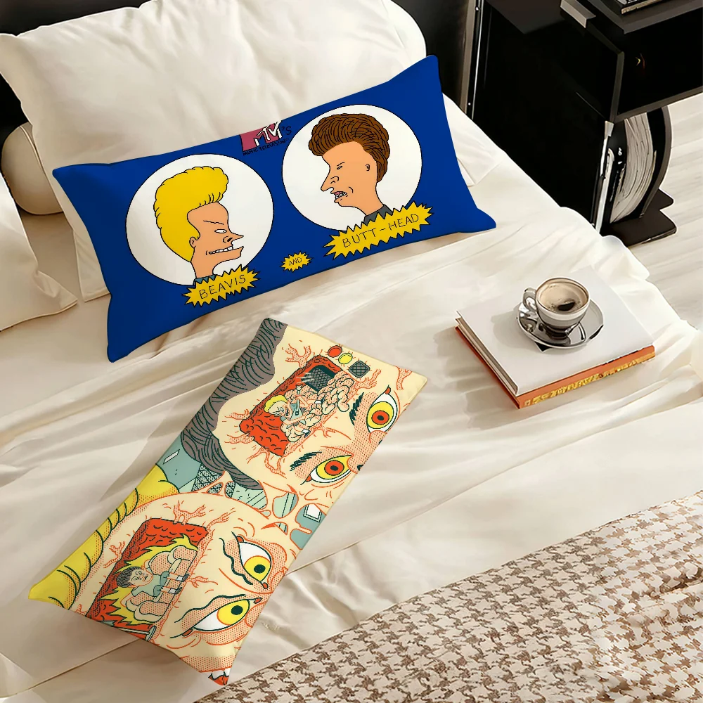 Animated comedy B-Beavis and B-Butt-H-Head Pillow Case Suitable for Office Bedroom Sofa Home Decoration Rectangle Cushions