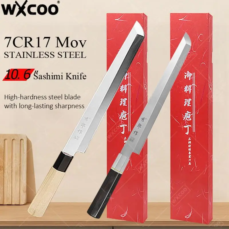 

WXCOO нож для сашими из нержавеющей стали, острый нож для суши и лосося в японском стиле, кухонный нож для мяса, бытовой нож шеф-повара