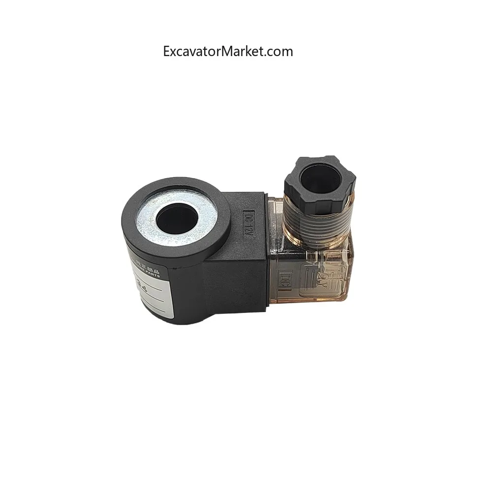 for Excavator Excavator accessories 12V control valve solenoid valve coil hole, inner diameter 13mm, height 34mm, with relay