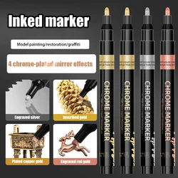 1pc Mirror Marker Pen 1mm DIY Reflective Paint Pens Mirror Markers Chrome Gold Sliver Bronze Marker Car Styling Art Craftwork