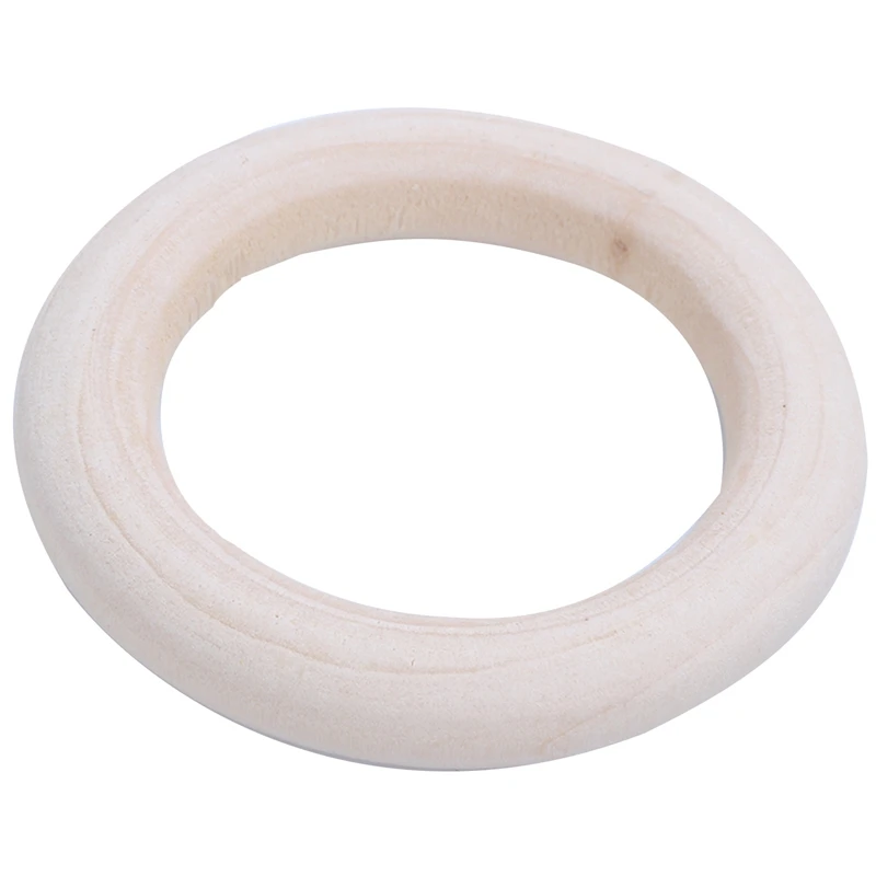 3X Natural Wooden Rings, Diameter 50Mm