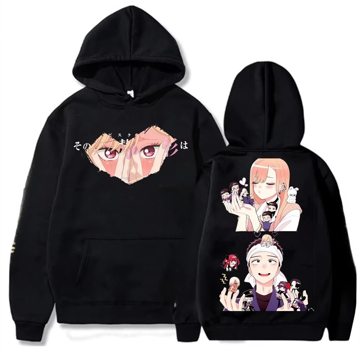 2026 New Anime My Dress‑Up Darling Marin Dual‑Side Print Hoodies Men Women Manga Harajuku Sweatshirt Loose Cozy and Versatile