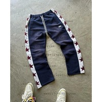 2025 American Summer New Trend Striped Design Elastic Waist Wide-Leg Pants Men's Y2K Harajuku Hip-Hop Joker Casual Sweatpants