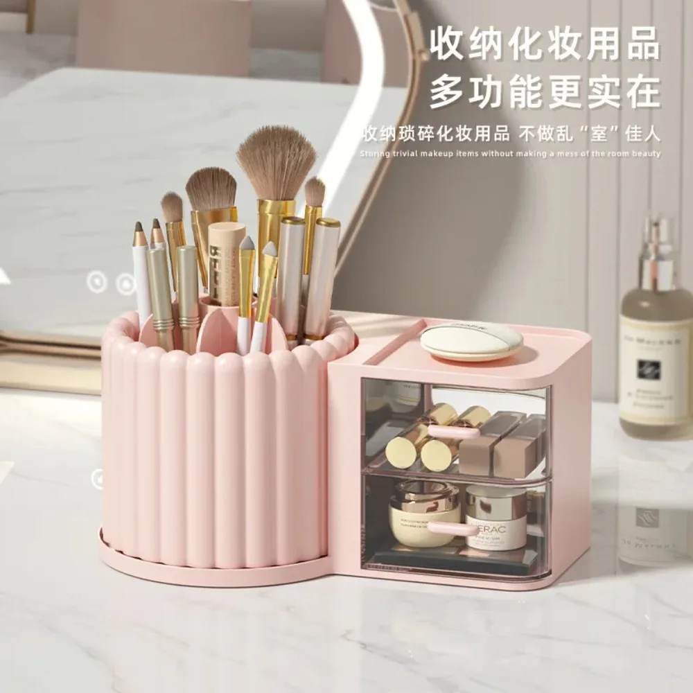 

Desktop cosmetics storage box, light luxury skincare products, desktop storage and organization, rotating small pen holder