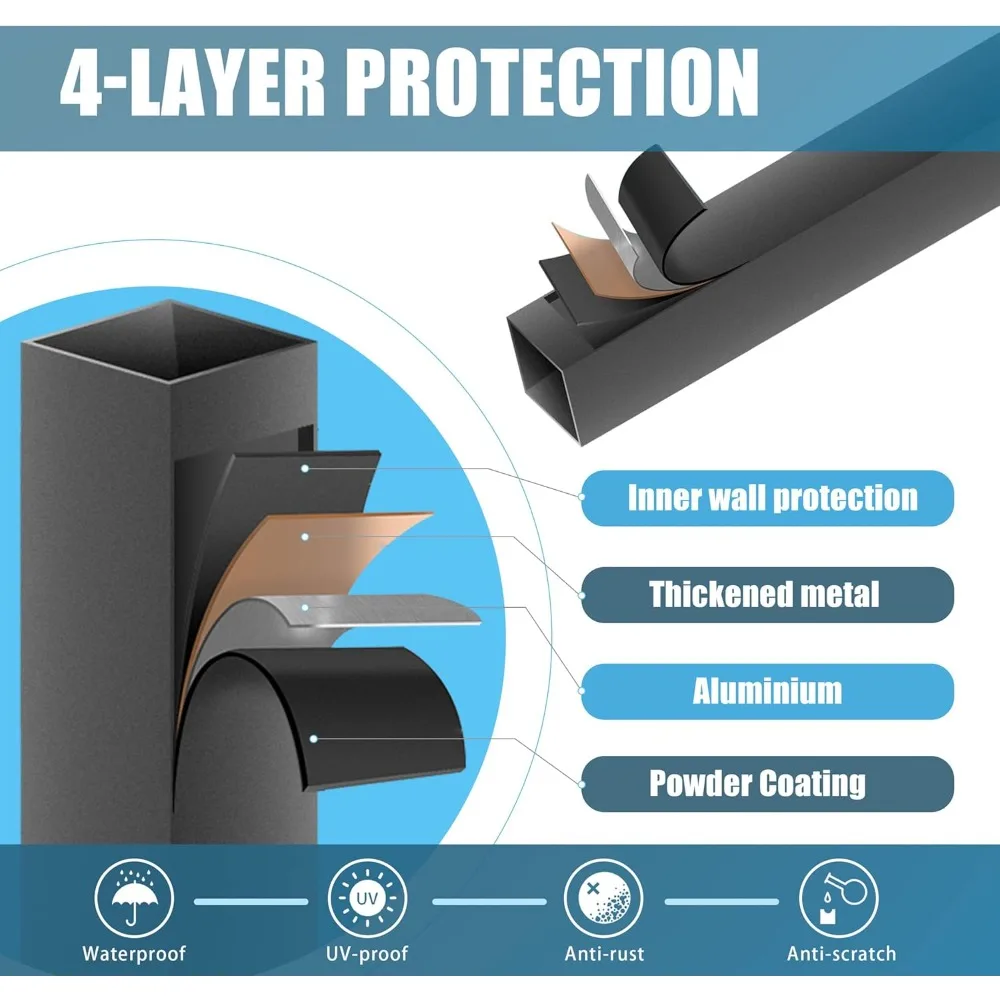 Venda quente de móveis de jardim - 25 pacotes de balústres de deck de alumínio preto de 32 "x 3/4" - eixos quadrados para decks de madeira e composto,