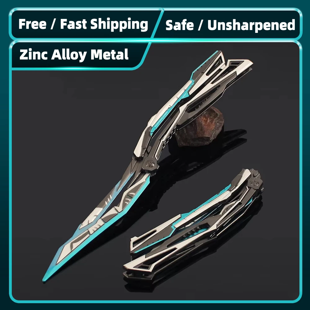 

Folding Butterfly Knife Trainer Model Toy – 22 cm Zinc Alloy Practice Blade, Safe Unsharpened, Collectors & Beginners