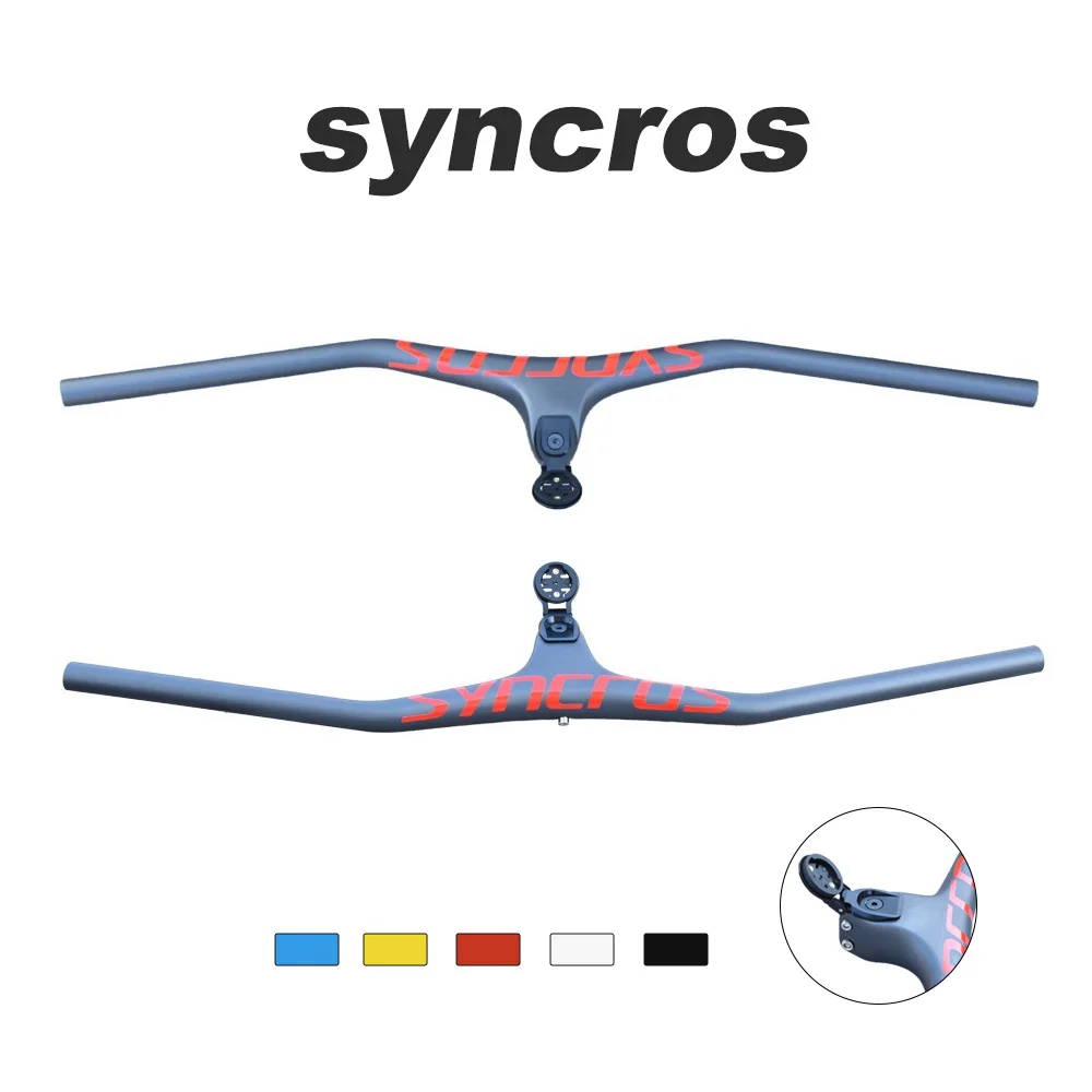 

Syncros Multi-Colour Logo MTB Integrated Handlebar Carbon Fiber Bicycle Handlebar Parts - Lightweight Performance Cycling Equipm