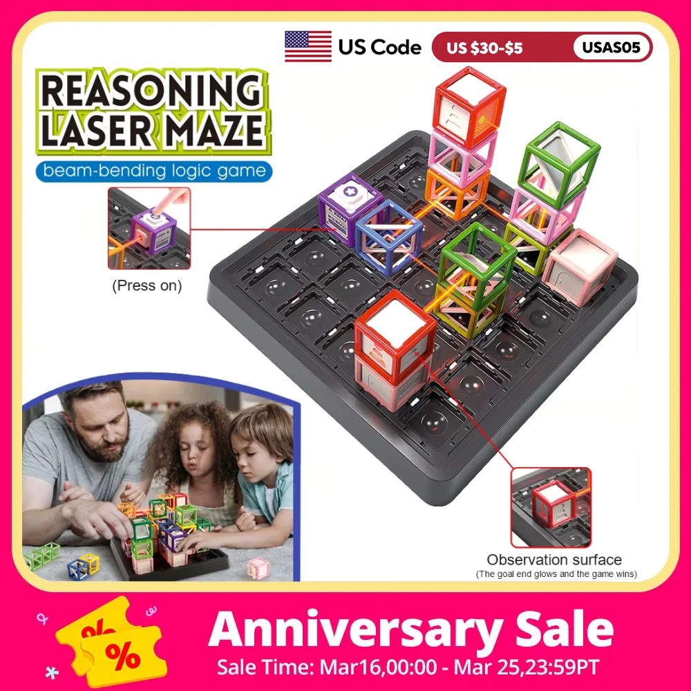 

STEM-игра, лазерный лабиринт, игрушки, 60-уровневыеenges для детей, обучение мышлению, настольная игра, штабелирование, развивающая игрушка, домашняя игра JBL7071