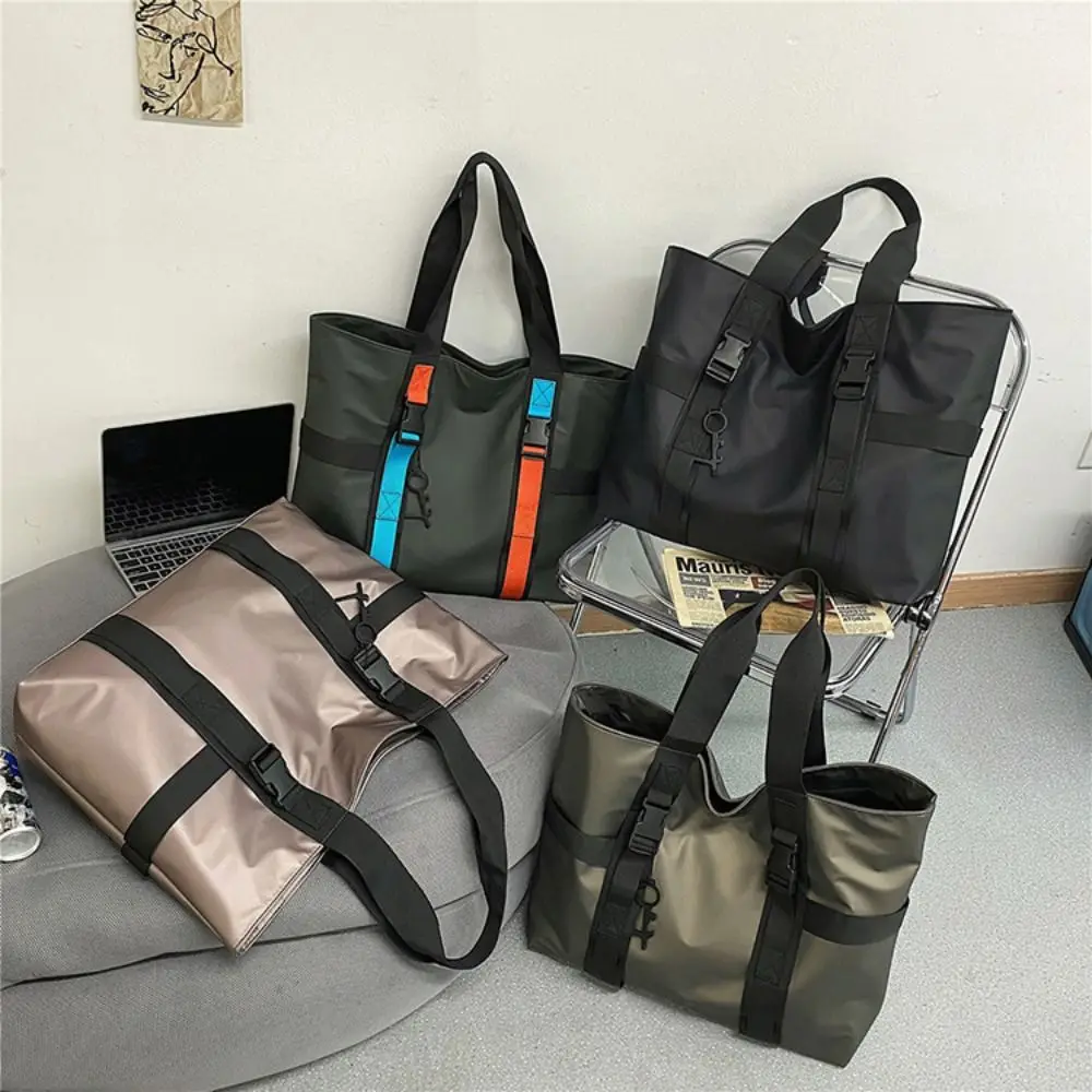 

Durable Waterproof Male Tote Bag Large Capacity Casual Men Shoulder Bag Commuting Simple Oxford Cloth Handbag Streetwear
