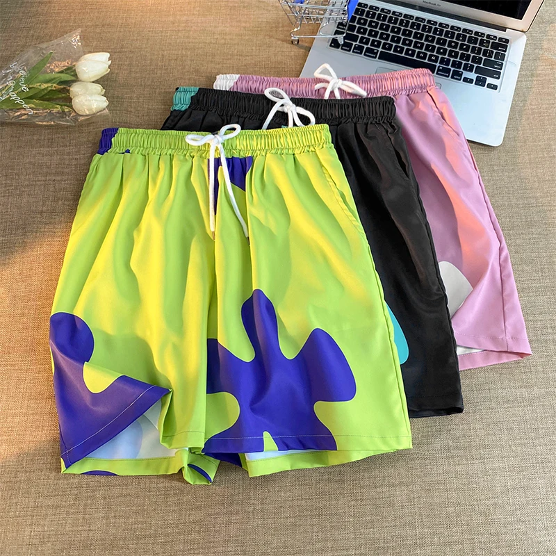 

American Casual Sle Summer Thin Star Pattern Beach Holiday orts Men's Home Clothes Couple Matching Spwear Pants