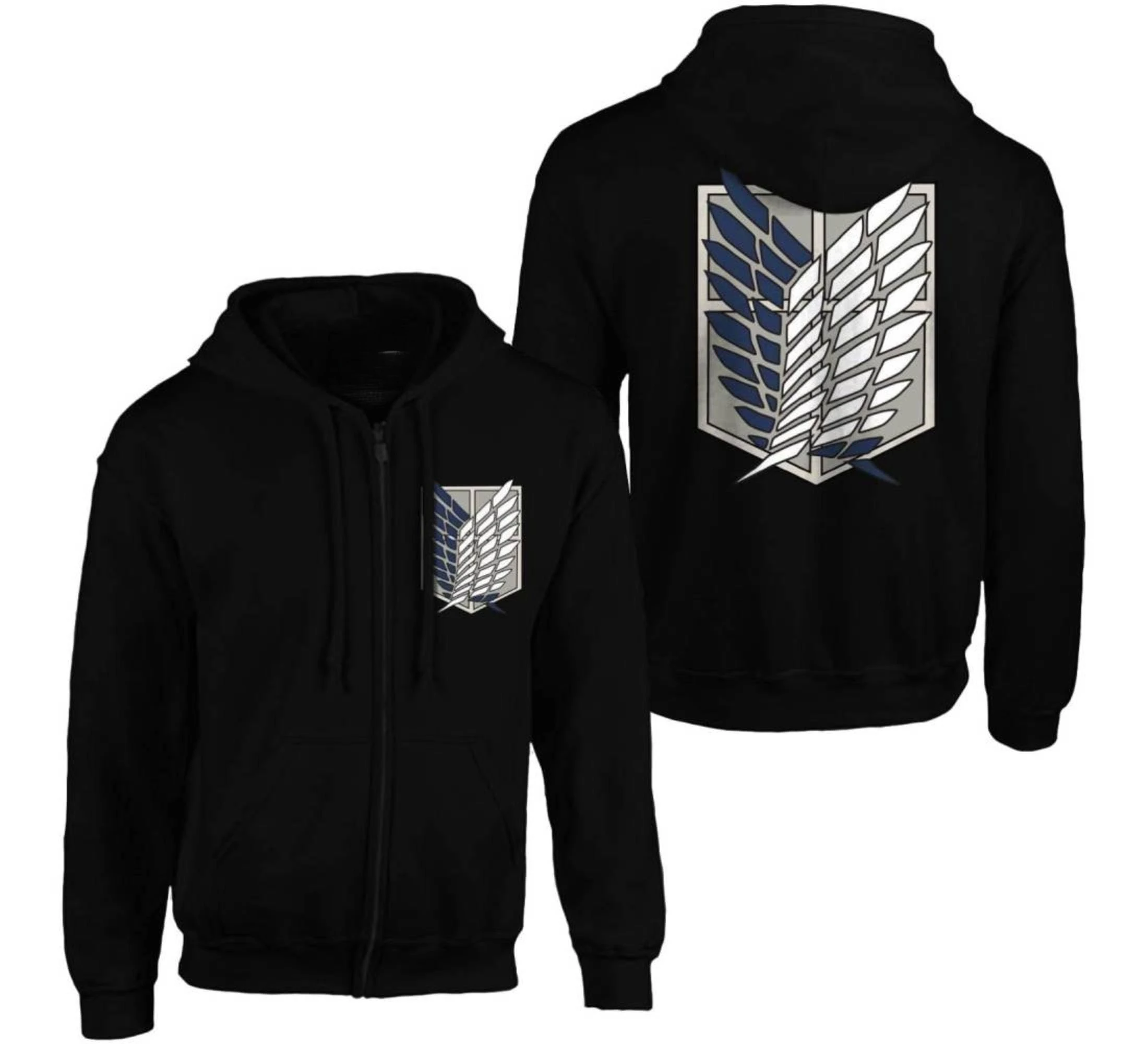 Ataque em titã moletom com capuz masculino feminino anime zip up jaqueta oversized casual streetwear primavera outono moda pulôver casacos