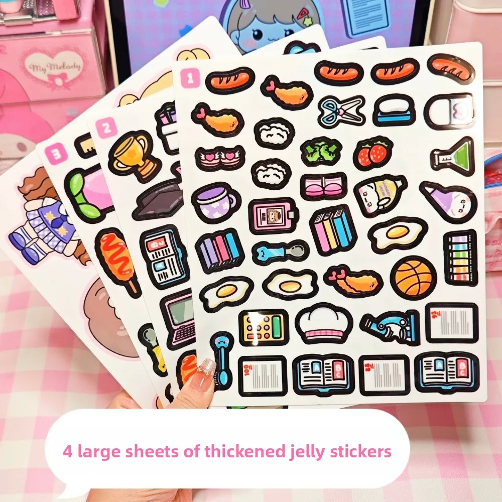 

Креативные наклейки для тихой книжки из ПЭТ, ручной работы, мультяшные 3D-наклейки, развивающие мультяшные наклейки DIY для детей