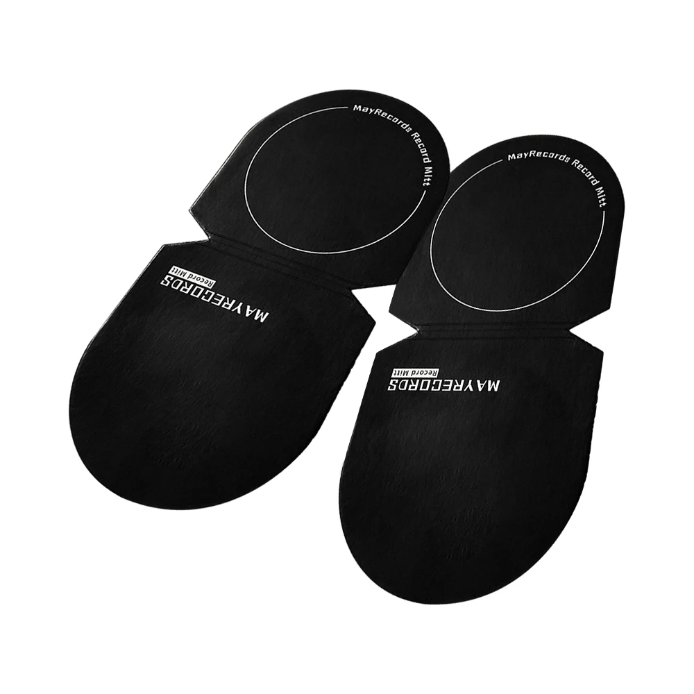 

2pcs Black Vinyl Record Cleaner Handler Mitt Clip Disc Cleaning Protection Pad for Vinyl LP Records