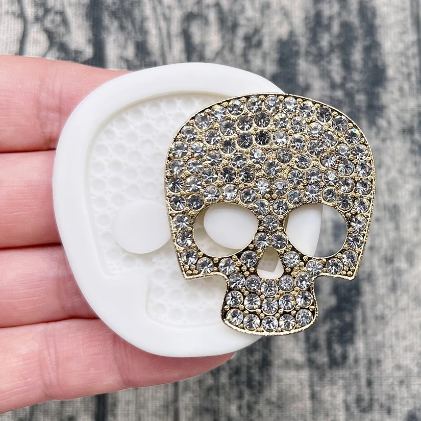 Diamond Skull Halloween Silicone Sugarcraft Mold Resin Tools Cupcake Baking Mould Fondant Cake Decorating Tools