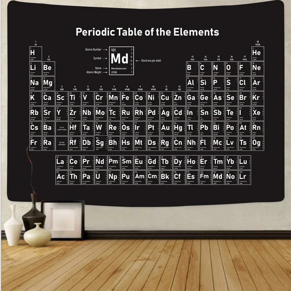 Tapestries Periodic Table Of The Elements Chemistry Cheap Large Science Wall Hanging Art Canvas Dormitory Home Room Decoration