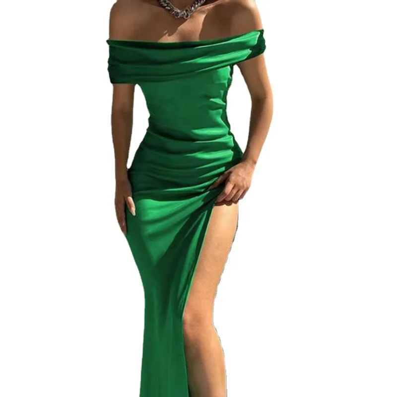 Evening Dress Women Spring Summer Sleeveless Bodycon Dresses One Shoulder Formal Gowns Sexy Party Outfit Clothes - view 2