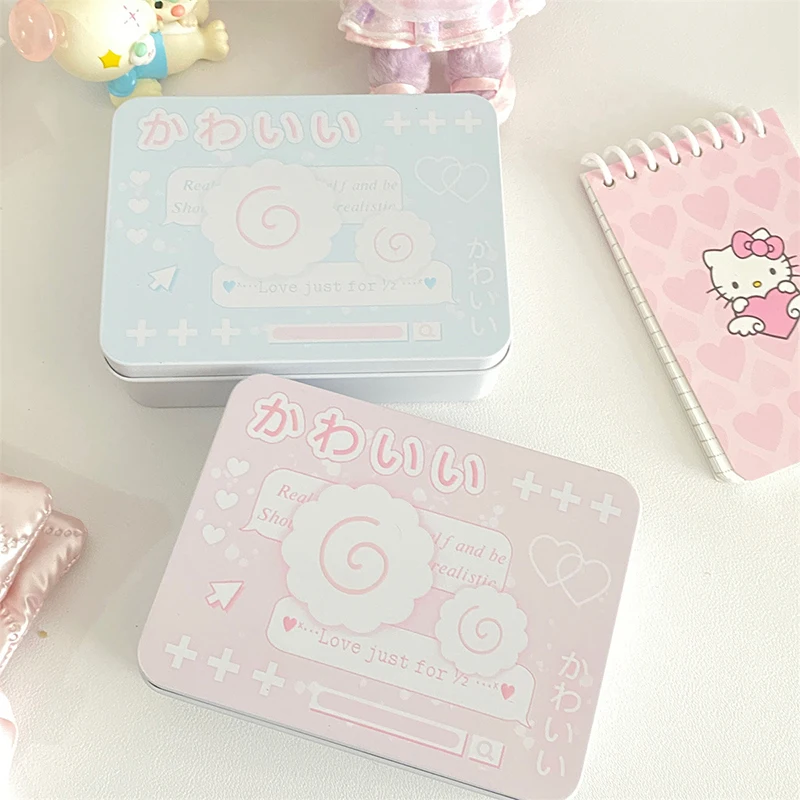 

Tinplate Storage Box Cartoon Photocards Small Card Tin Storage Box Cans Coin Earrings Headphones Case Jewelry Collect Boxes