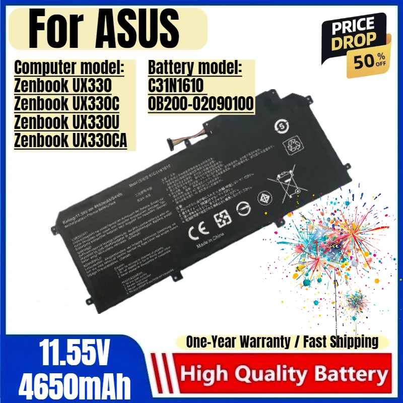 

C31N1610 for ASUS Ux330/u U300c Ux360/c/ca 1528 Laptop Battery High Quality High Capacity Battery Replacement Bateria