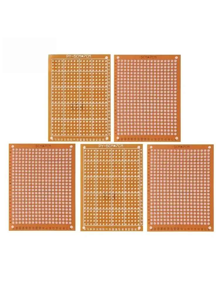 1/5/10/20 pièces simple face jaune carte PCB Protoboard 5x7cm universel bricolage Prototype Circuit imprimé Kit pour les projets électroniques