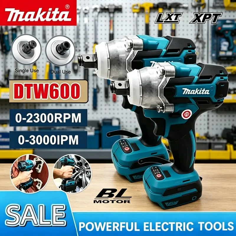 

Аккумуляторный гайковерт Makita DTW600 3100IPM 1/2 дюйма, бесщеточный, 18В, для обслуживания автомобилей