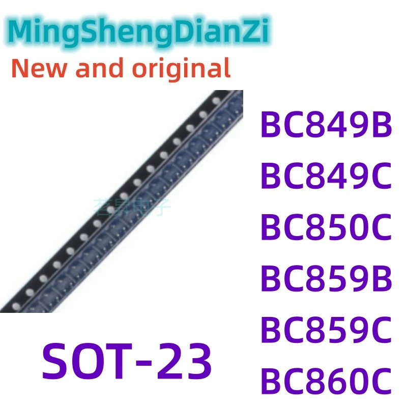 100PCS SOT-23 BC849B 2B BC849C 2C BC850C 2G BC859B 4B BC859C 4C BC860C 4G