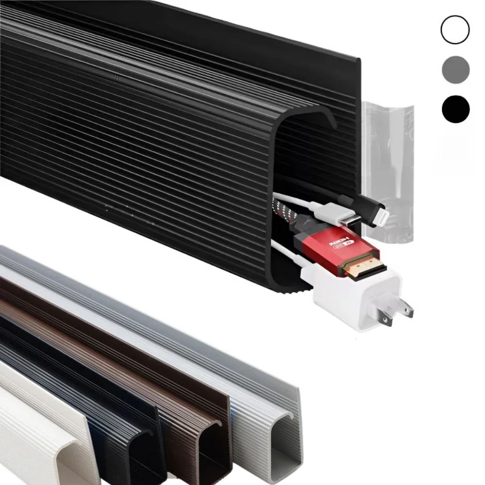 1pc 40cm/15.75inch Under Desk Cable Management Tray PVC Power Wire Hider Strip Cord Holder Wire Organizer Cable Raceway