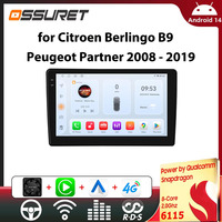Car Intelligent Stereo for Citroen Berlingo B9 for Peugeot Partner 2008-2019 Wireless Carplay Android Car GPS by Snapdragon 6115