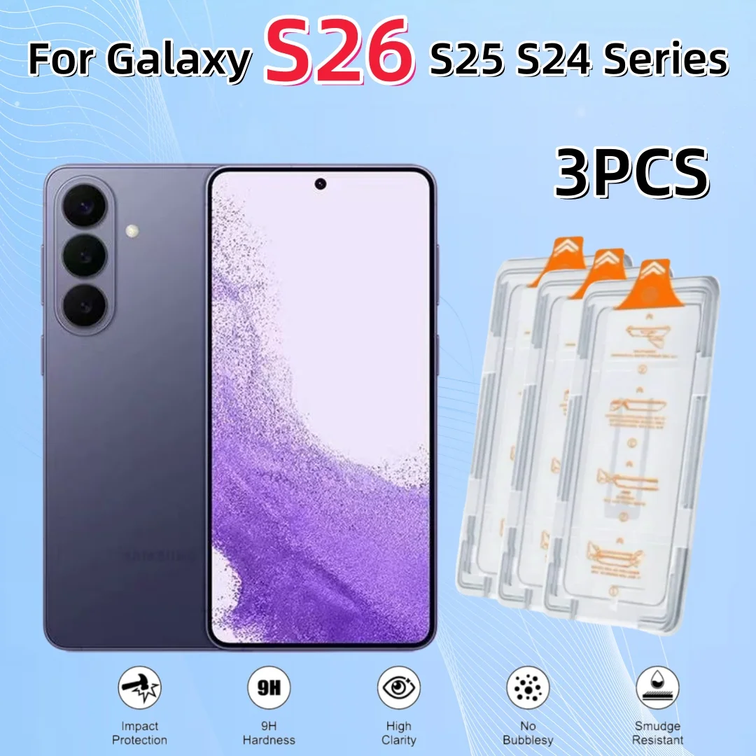 

3PCS Tempered Glass Screen Protectors for Galaxy S26 Plus S25 Ultra S23 S24 S22 A72 A71 A56 A53