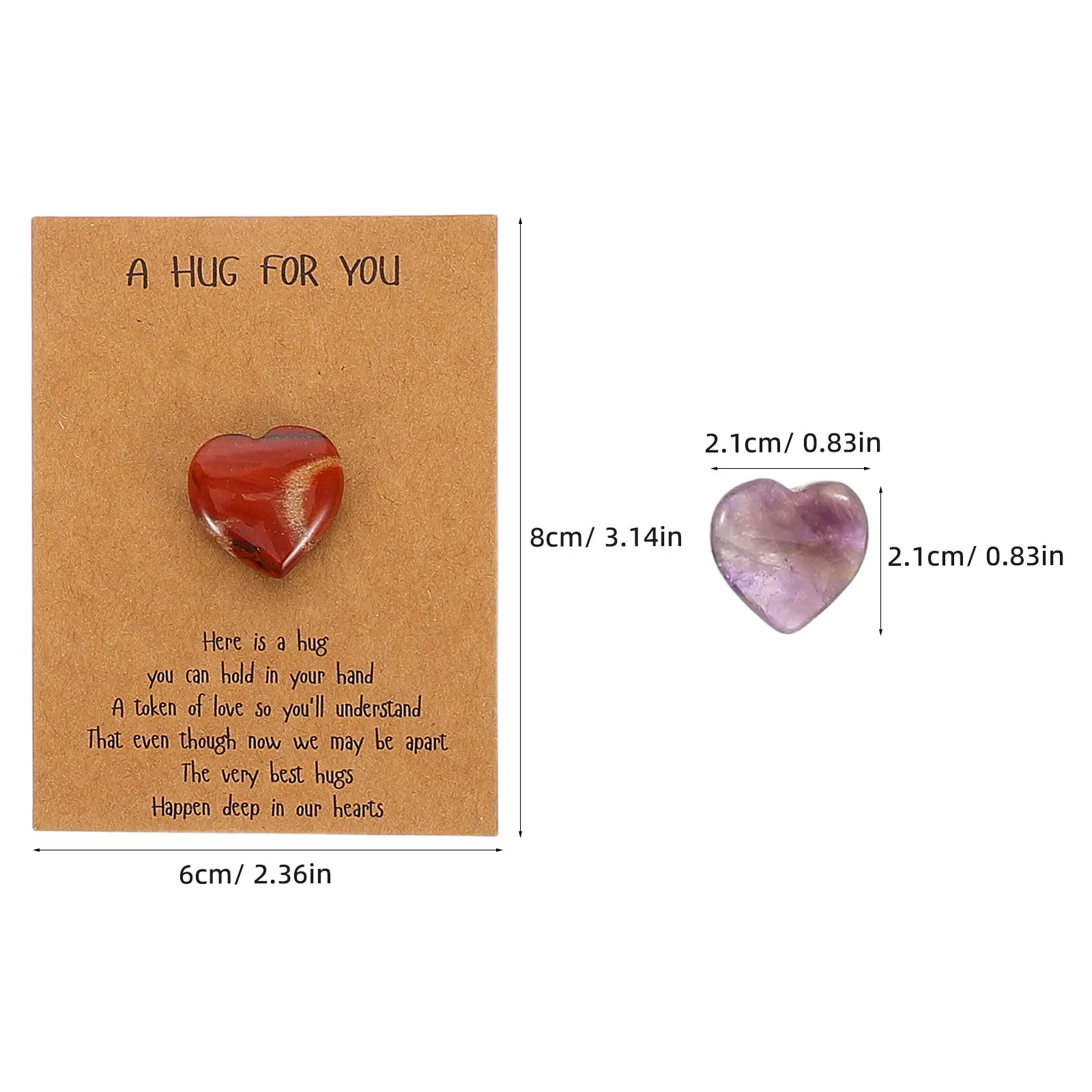 40 Sets Natural Stone Crystal Greeting Cards Valentines Day Romantic Present Exchange Cards Party Favor Birthday Holiday Gift