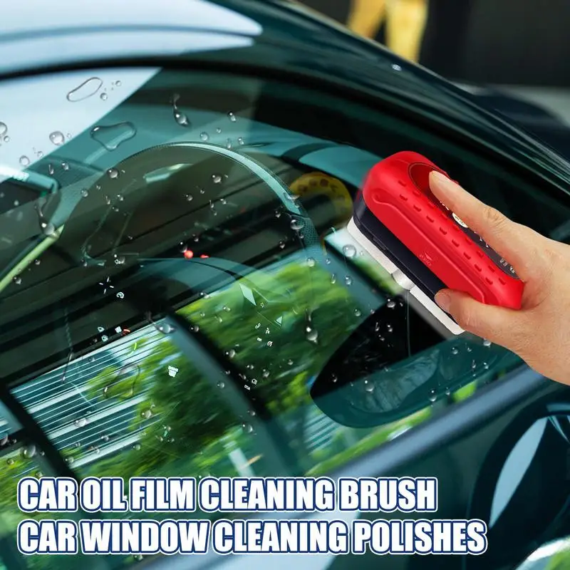 Car Glass Glossy Powerful Car Windshield Cleaner Oil Film Remover Car Window Glass Cleaner Removes Dirt Car Cleaning Brush