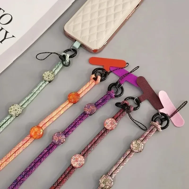 

Длинная подвесная цепочка ручной работы, искусственная нейлоновая Подвеска для телефона с защитой от потери, подвески для телефона