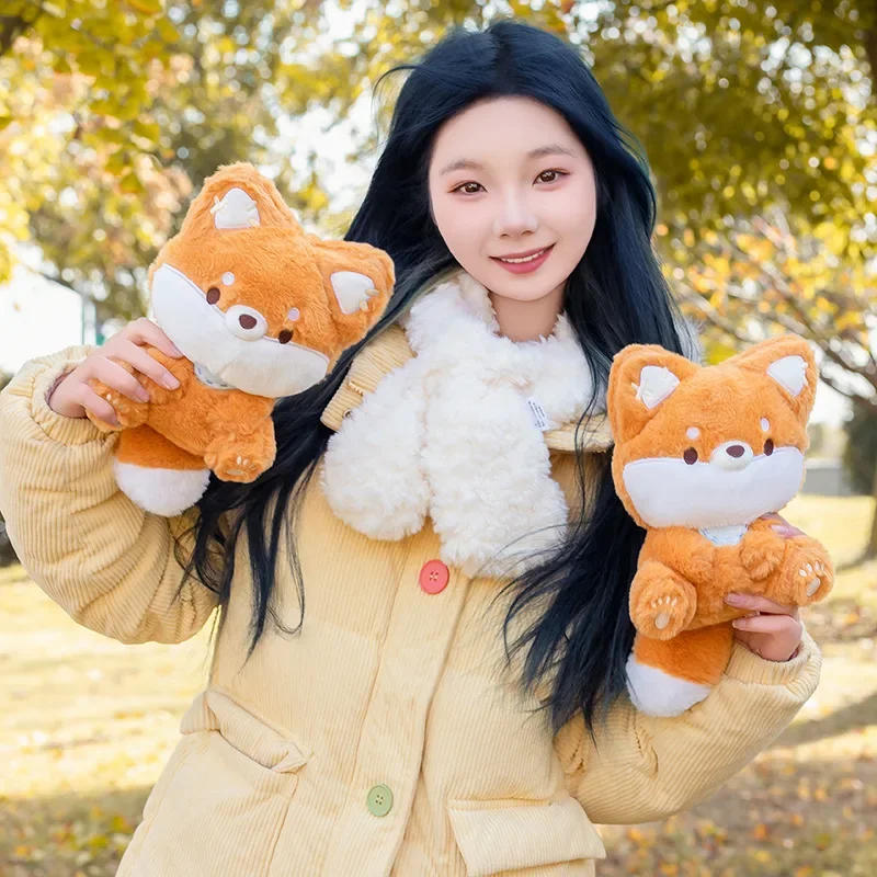 23cm New Kawaii Big Tail Fox Plush Toys Cartoon Stuffed Animal Lovely Soft Cuddly Baby Plushie Doll Toy for Girls Gift Decor