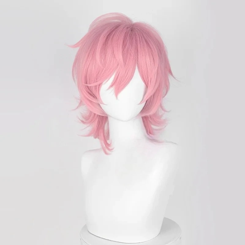 Anime Demi-Human Yuri Character Cosplay Wig - Short Pink Curls Heat-Resistant Synthetic Fiber Party Performance Wig - view 3