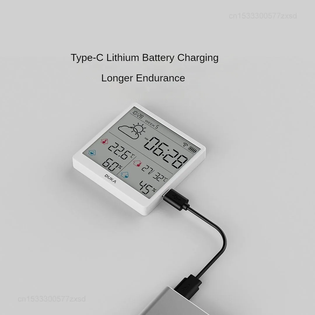 DUKA TH3 Electronic Temperature Humidity Sensor Wifi Smart Electric Digital Hygrometer Thermometer Clocks Weather Station Home
