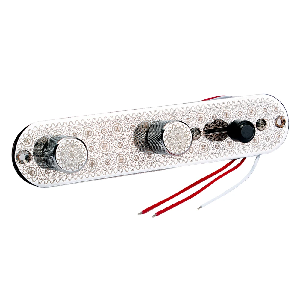 

Control Plate for Guitar 3 Way Switch Volume Tone Knobs Screw Thread Design Durable Replacement Parts Wired Loaded