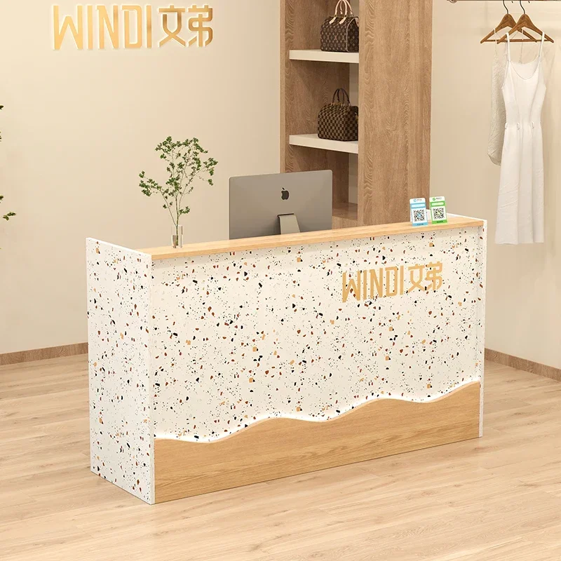 

Rotary Endoscope Design Display Reception Desks Classic White Modern Cashier Reception Desks Office Luxury Mostrador Negocio